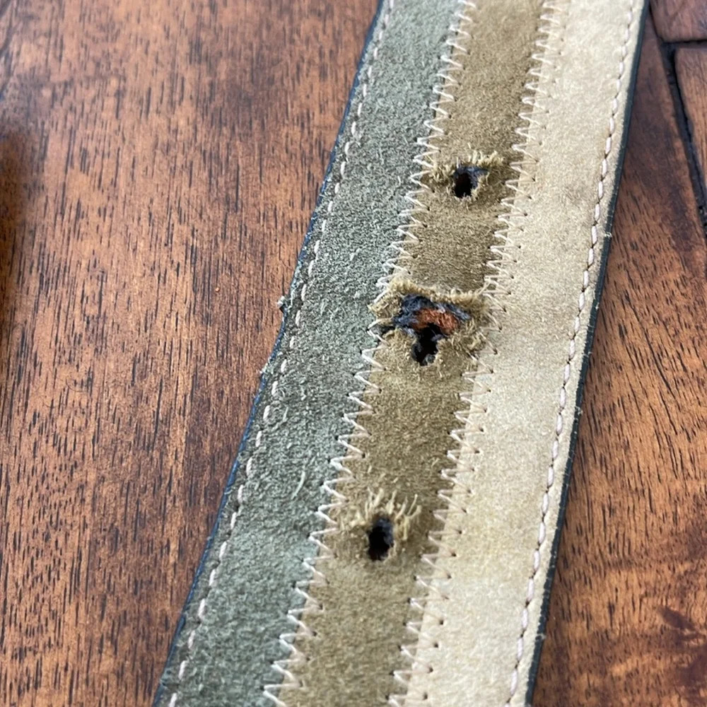 Who What Wear Olive cropped high rise Wide Leg Pants Sz 6 / GAP belt size M 34 - Picture 14 of 16